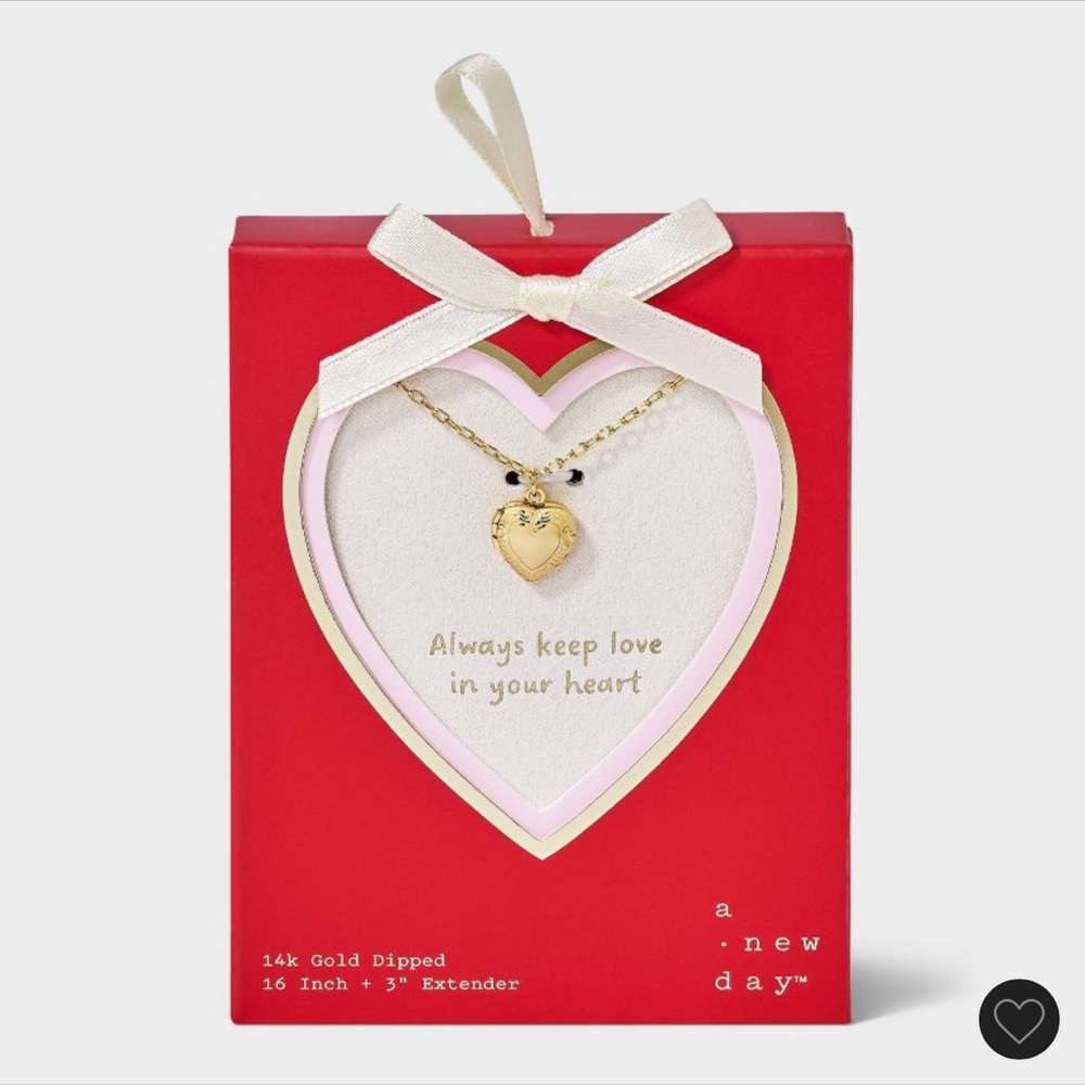 a new day Gold Heart Charm Necklace
